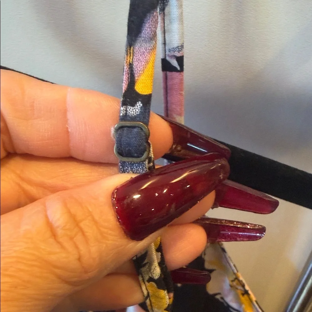 GAP Cami Fit and Flare Mini Black Floral Dress Sz. Small - Picture 8 of 10